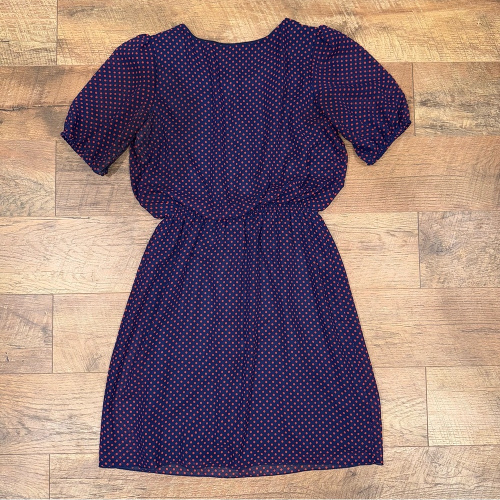 Enfocus Studio Navy With Red Polka Dot Dress - Picture 10 of 13